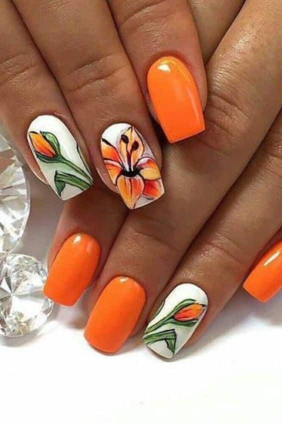 25+ Tropical Flower Nail Designs 2024