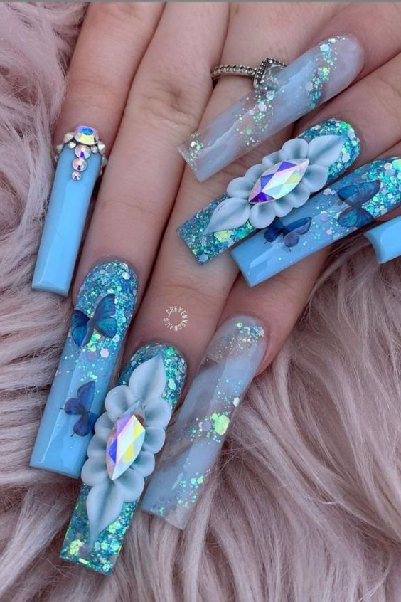 26+ Sky Blue Nail Designs 2024