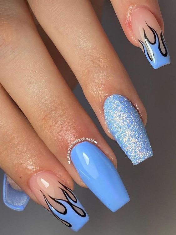 26+ Sky Blue Nail Designs 2024