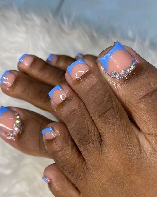 49+ Elegant Blue Toe Nail Designs 2024