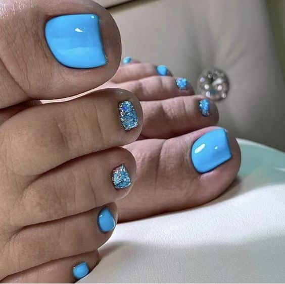 49+ Elegant Blue Toe Nail Designs 2024