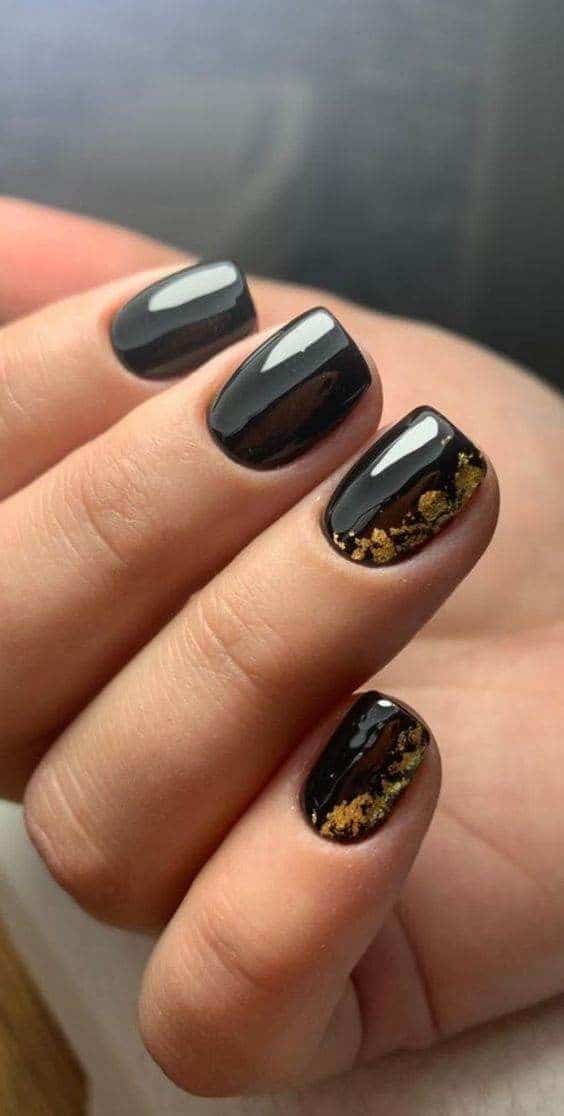 36+ Elegant Black Short Nail Designs 2024