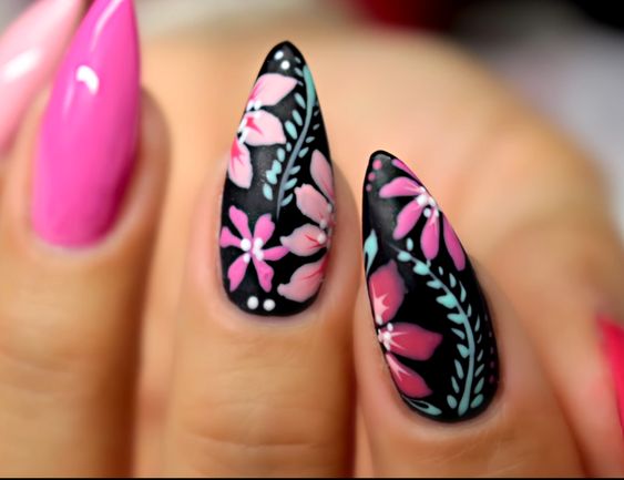 25+ Tropical Flower Nail Designs 2024