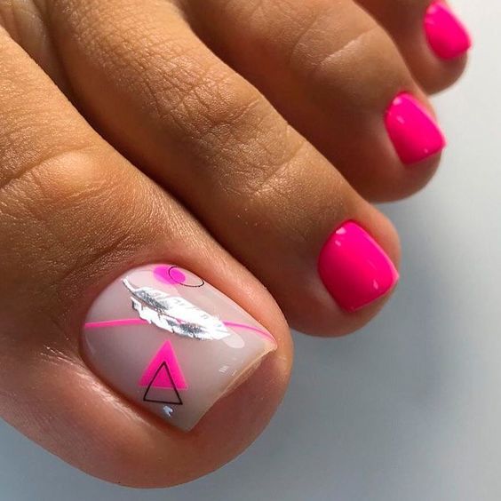 48+ Peaceful Pink Toe Nail Designs 2024