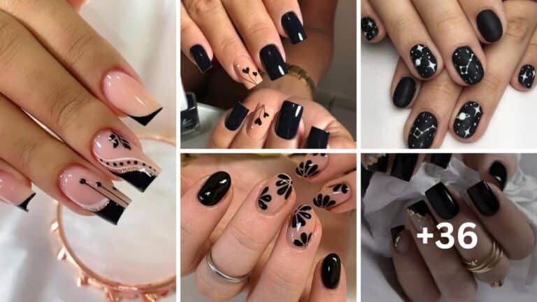 36+ Elegant Black Short Nail Designs 2024