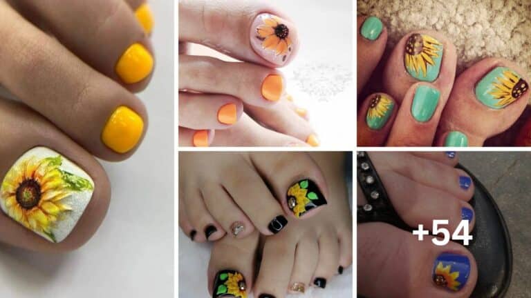 54+ Stylish Sunflower Toe Nail Designs 2024