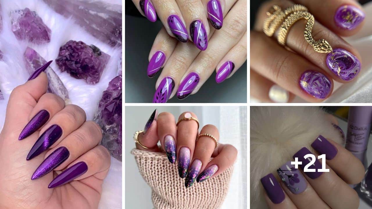 21+ Dark Purple Nail Designs 2024