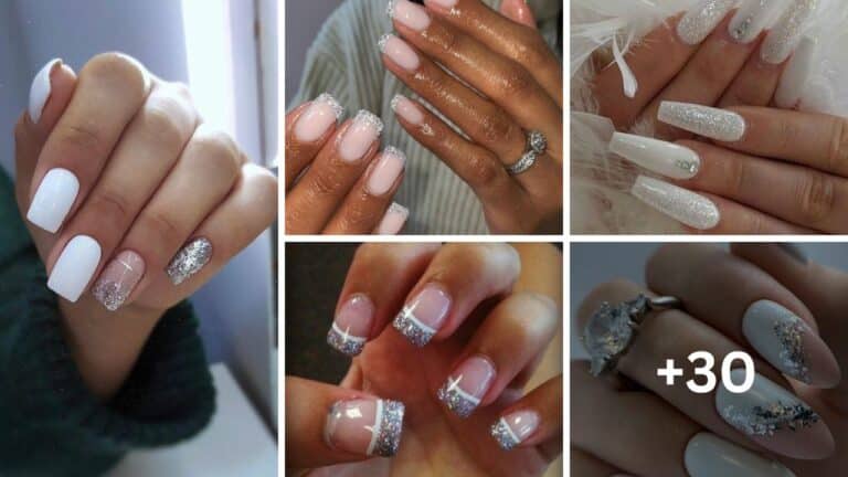 30+ Superb Silver And White Nail Designs 2024