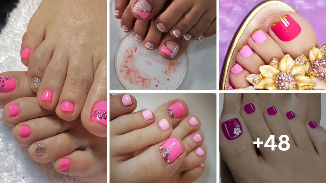 48+ Peaceful Pink Toe Nail Designs 2024