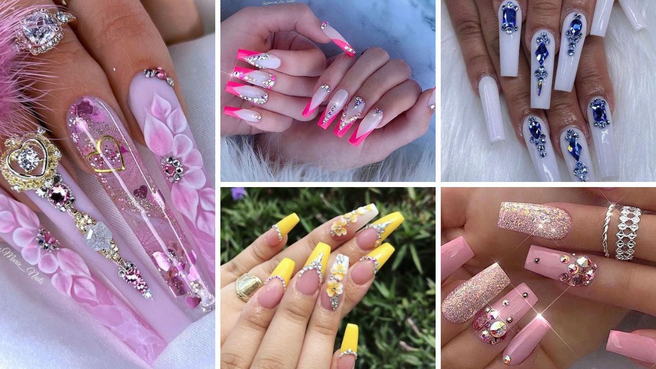 40+ Trending Nail Designs With Diamonds 2024