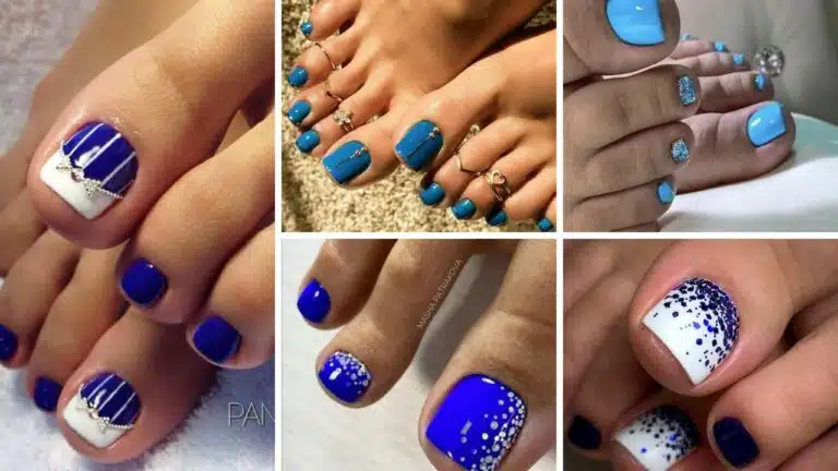 49+ Elegant Blue Toe Nail Designs 2024