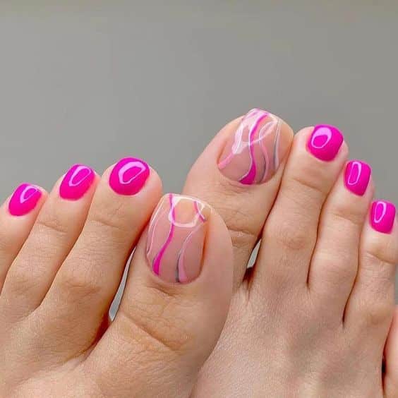 48+ Peaceful Pink Toe Nail Designs 2024