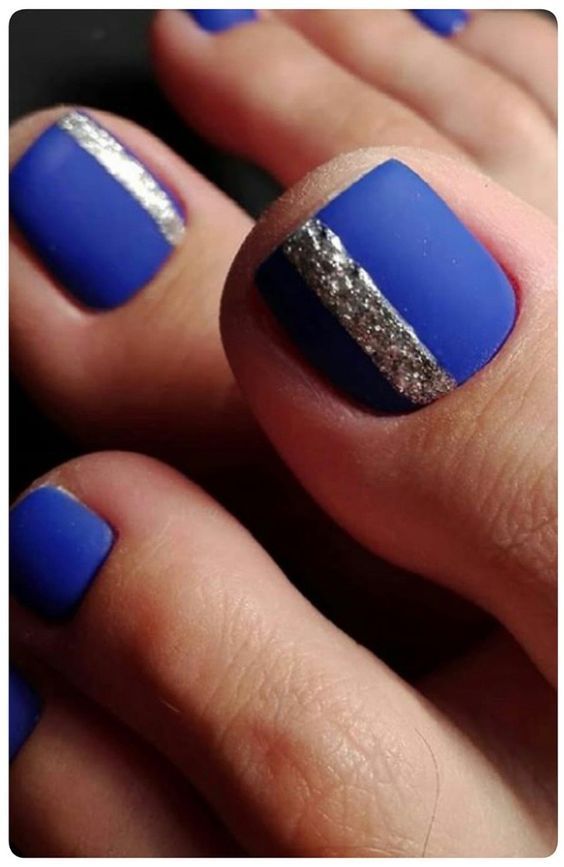 49+ Elegant Blue Toe Nail Designs 2024