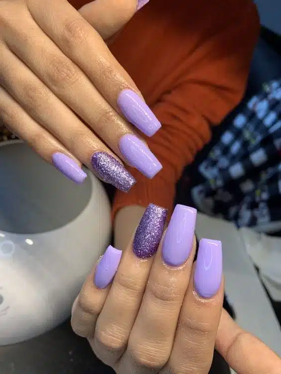 22+ Purple Nail Designs With Glitter