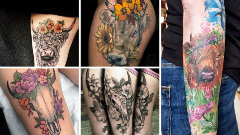 51+ Crazy Cow Skull Tattoo Flowers