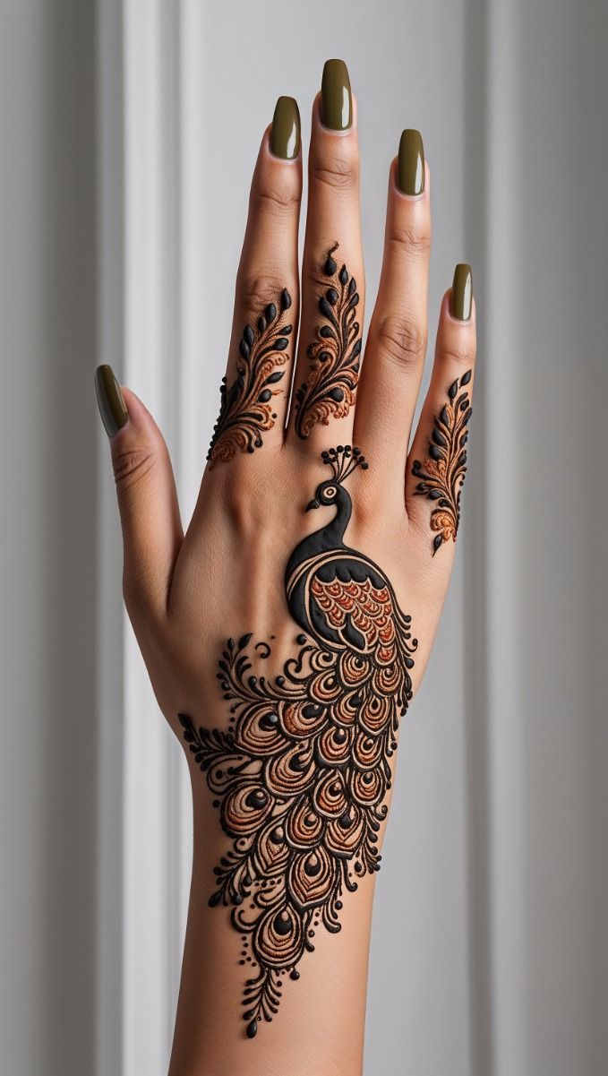 66+ Beautiful Peacock Mehndi Designs (2025)