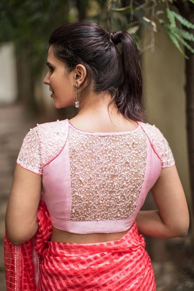 90+ Stylish Net Blouse Designs That Suits Every Saree