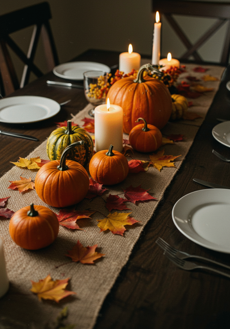 18. Leafy Table Runner