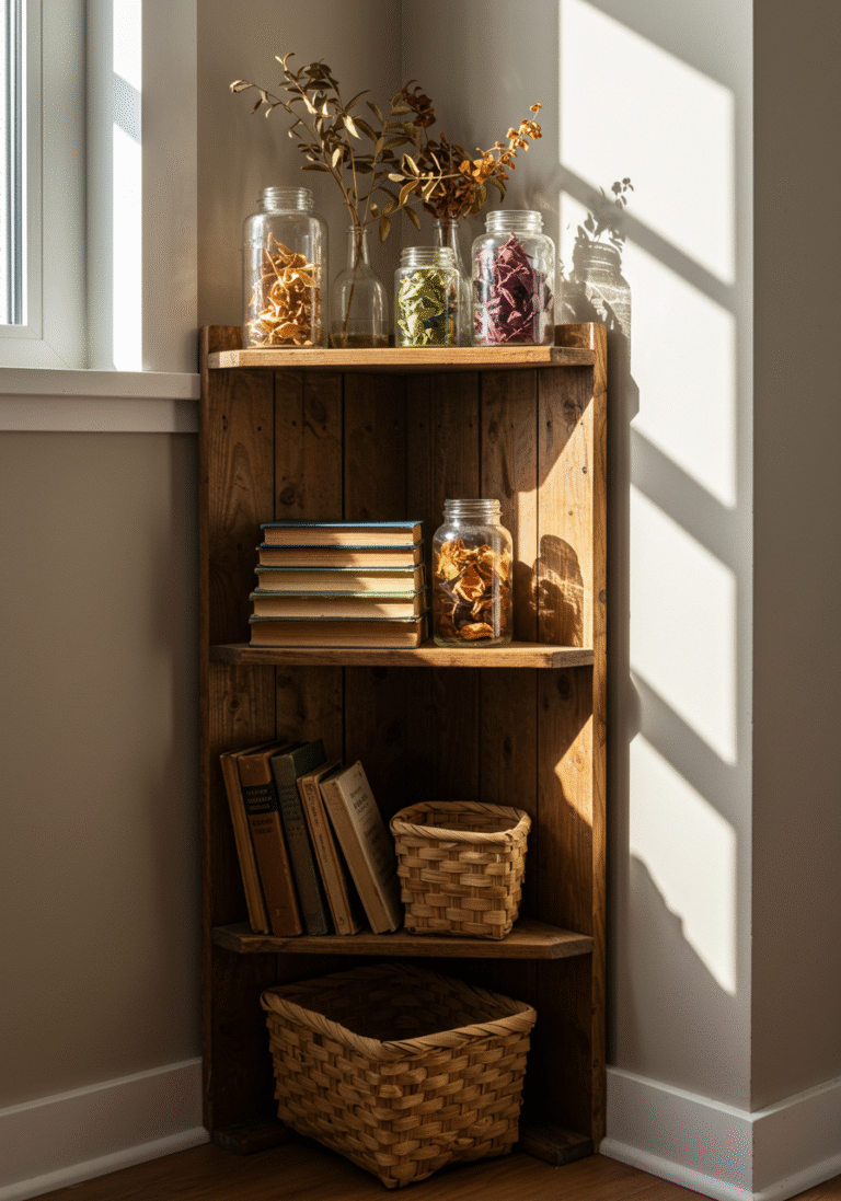 8. Rustic Wooden Shelf