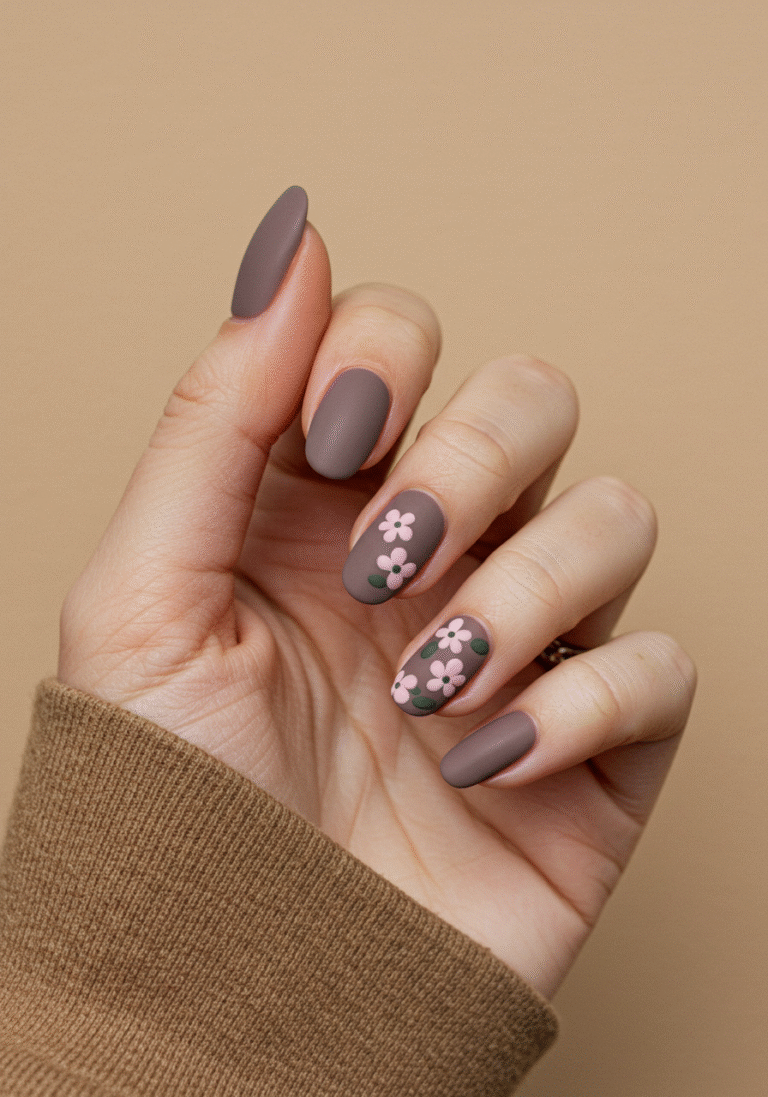 Cocoa Matte With Pink Blossoms